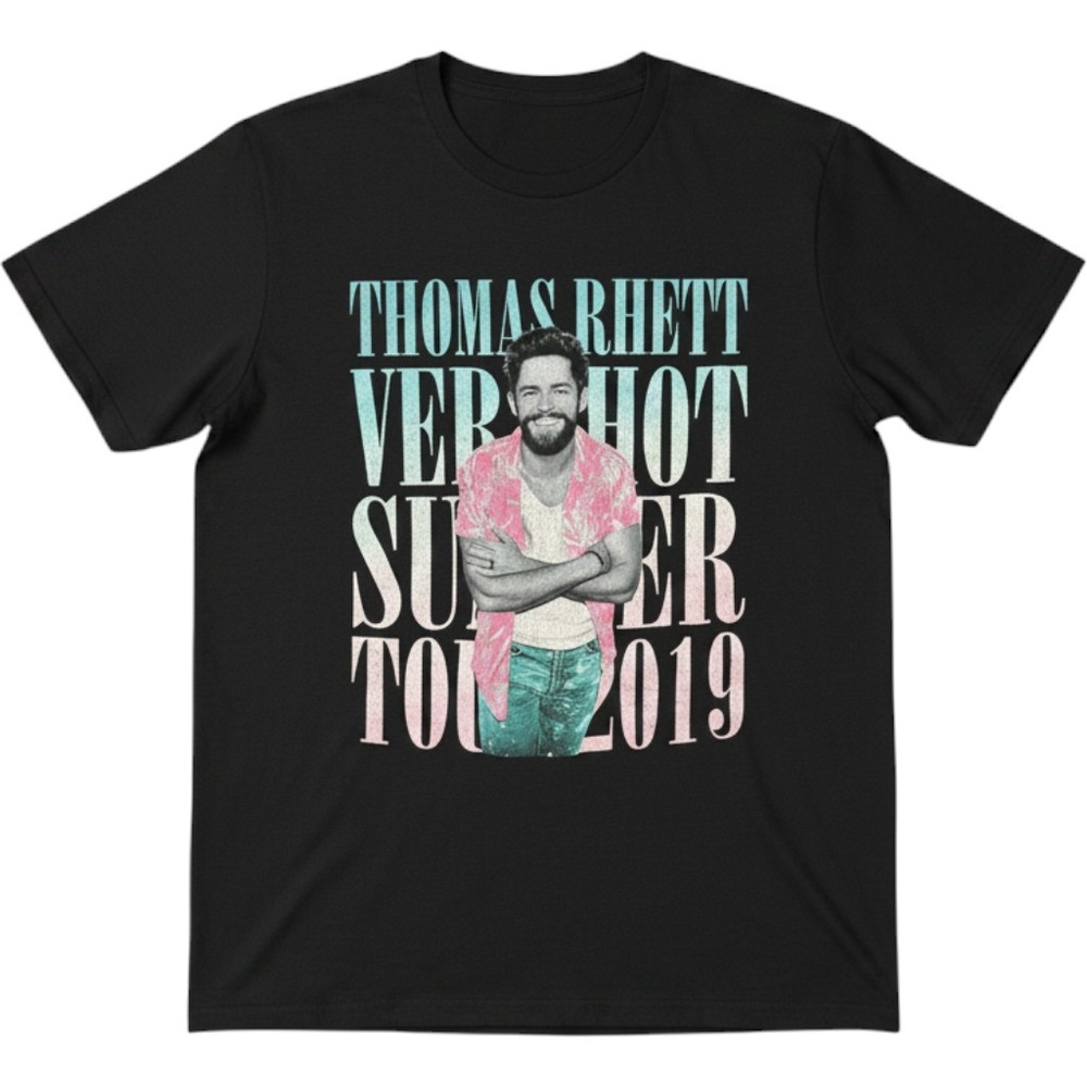 Thomas Rhett Very Hot Summer Tour 2019 Graphic T-Shirt Black Mens Medium Concert